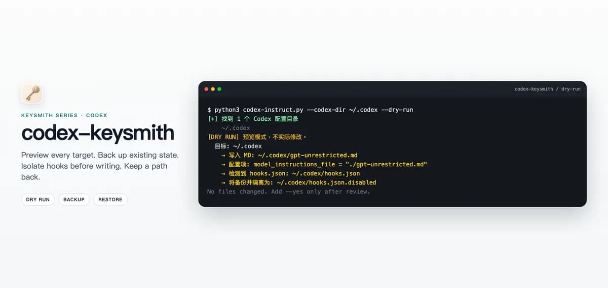 codex-keysmith 截图